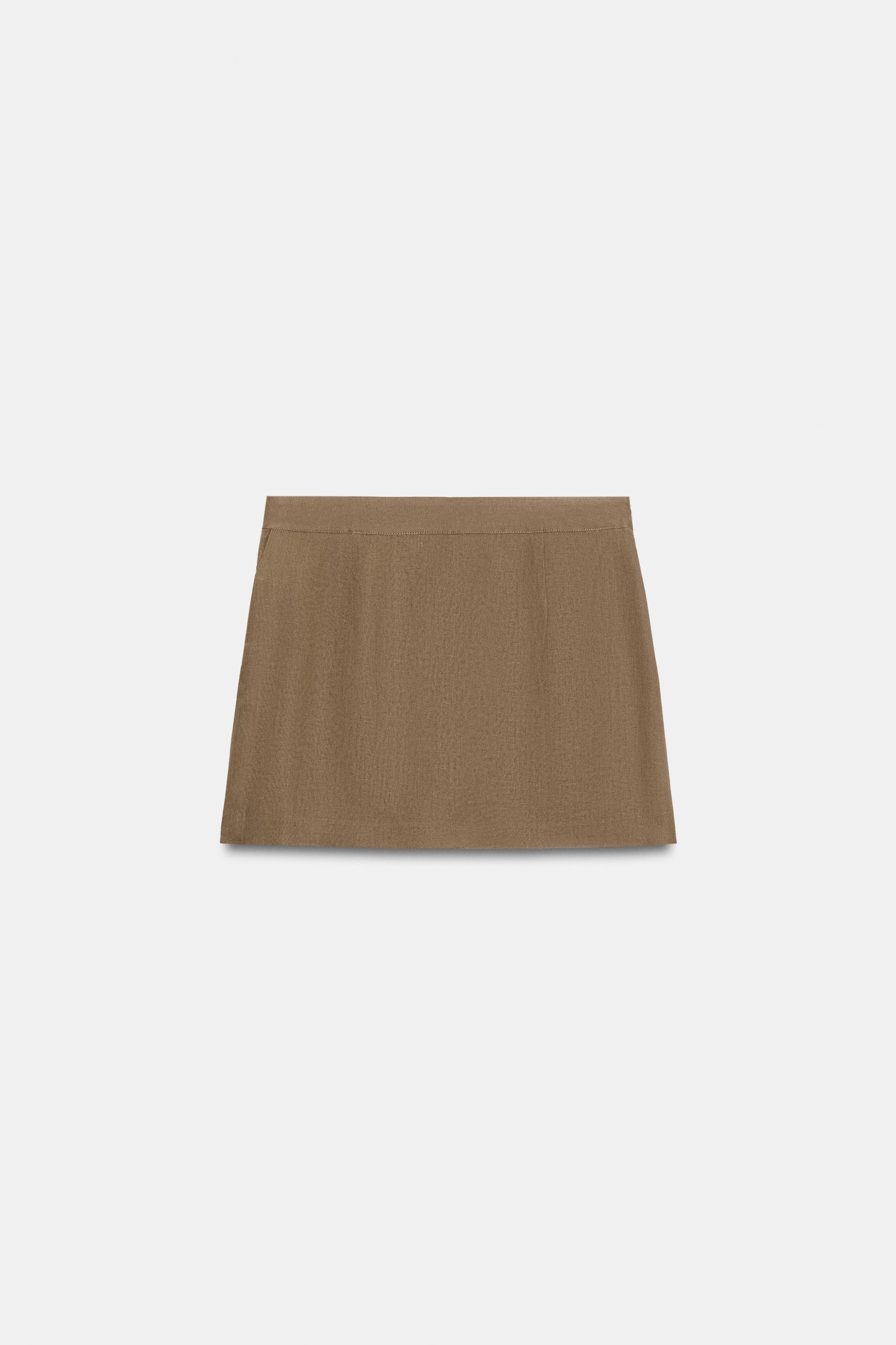 JUPE-PANTALON EN LIN À FANTAISIES